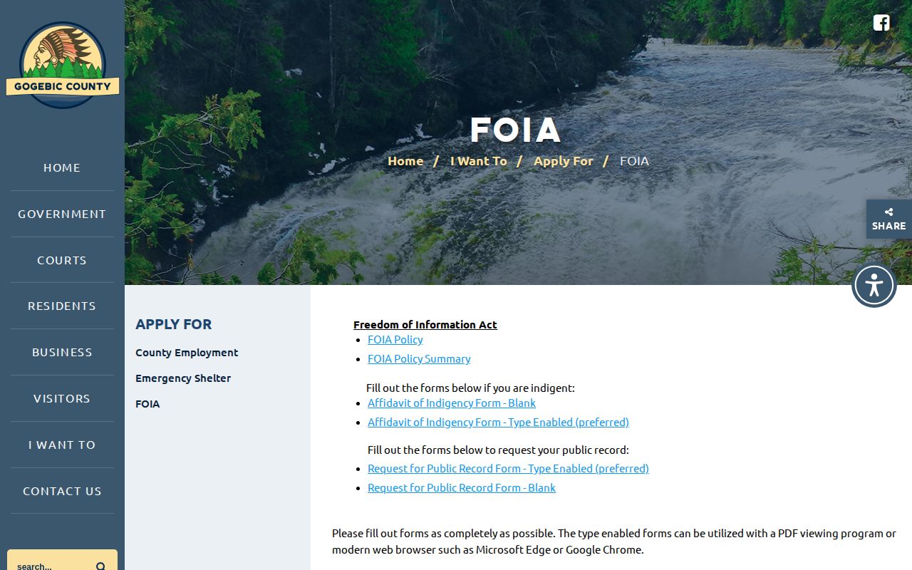 Gogebic County released inmate record request through the county FOIA hub