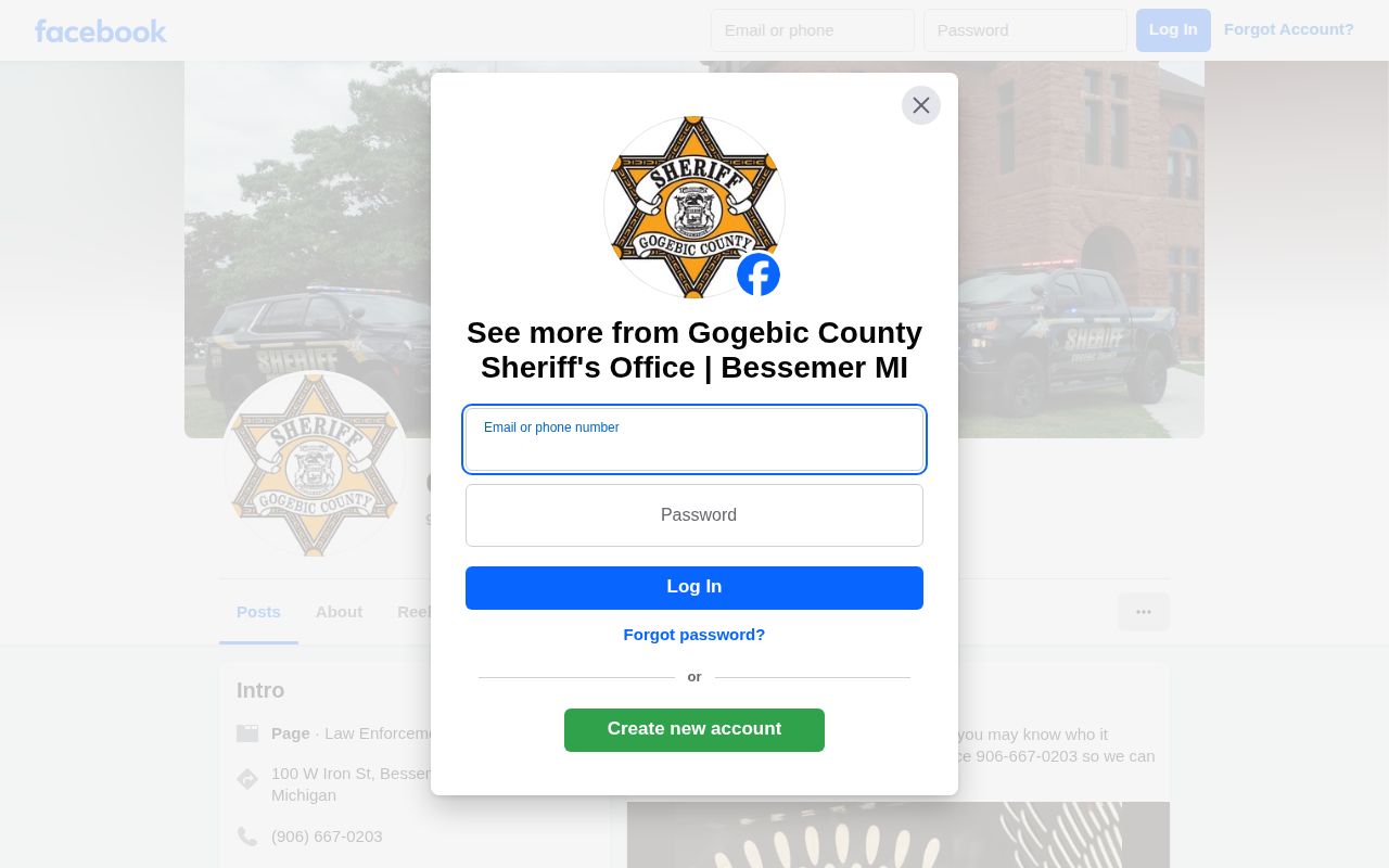 Gogebic County Sheriff release news and photo channel